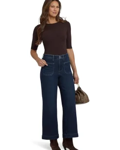 Women NYDJ Teresa Wide Leg Ankle Front Patch Pocket Jeans in