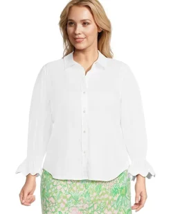 Lilly Pulitzer Shirts & Tops|Shirts & Tops<The Ricrac Lilly Shirt Resort White
