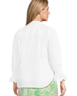 Lilly Pulitzer Shirts & Tops|Shirts & Tops<The Ricrac Lilly Shirt Resort White