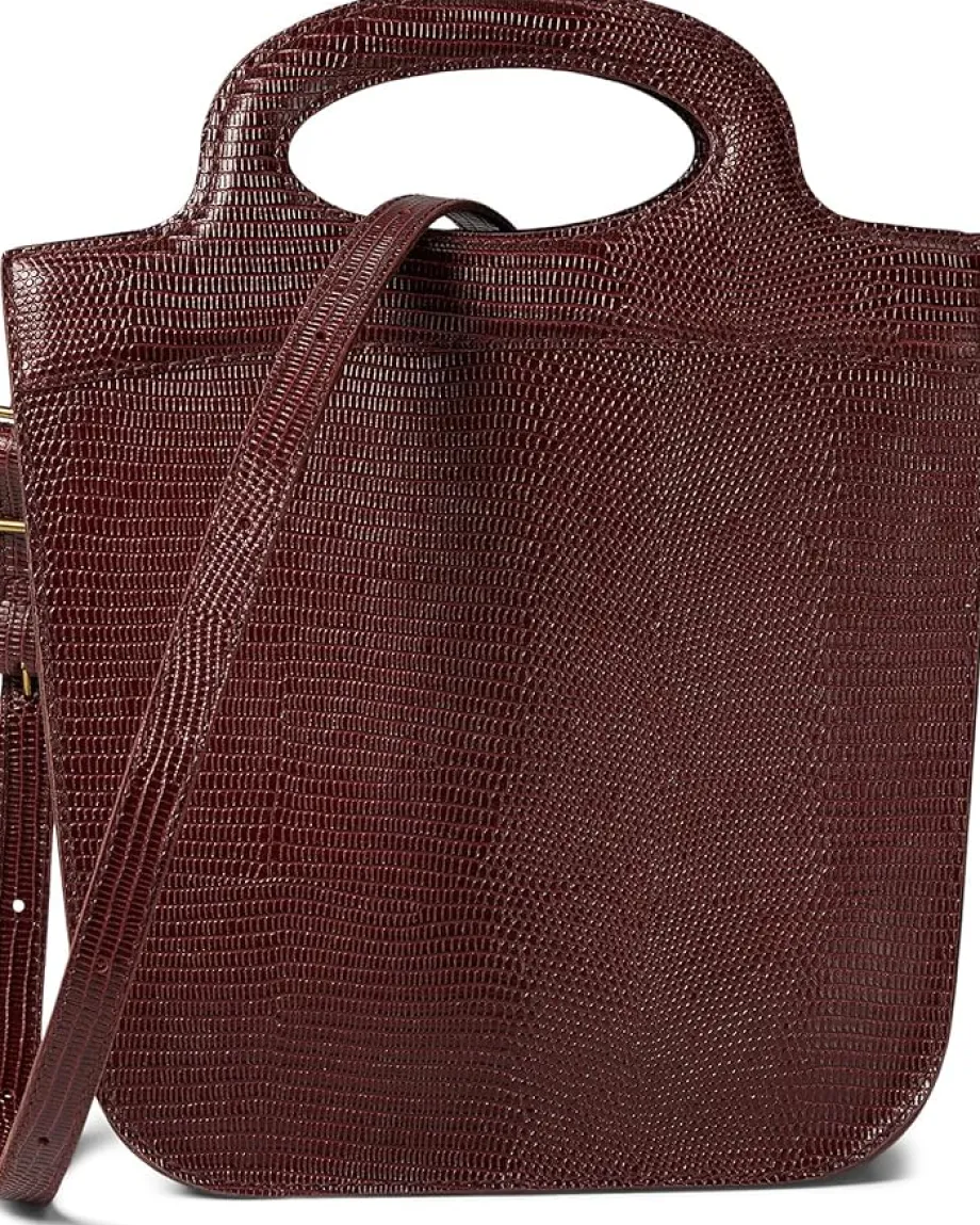 Women Madewell The Toggle Crossbody Bag in Lizard-Stamped Leather