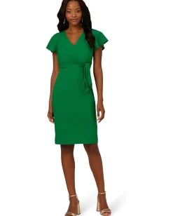 Adrianna Papell Dresses|Dresses<Tie Front Flutter Midi Dress Palm Leaf