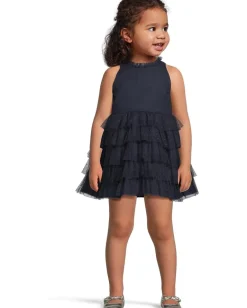 Janie and Jack Tiered Mesh Dress (Infant) Navy Blue Sale