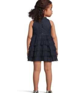 Janie and Jack Tiered Mesh Dress (Infant) Navy Blue Sale