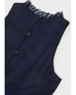 Janie and Jack Clothing<Tiered Mesh Dress (Toddler/Little Kid/Big Kid) Navy Blue