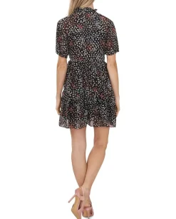 CeCe Dresses|Dresses<Tiered Ruffle Neck Dress Rich Black