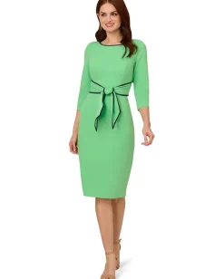 Women Adrianna Papell Tipped Crepe Tie Dress
