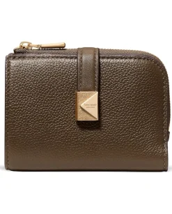 Kate Spade New York Tribeca Pebbled Leather Small Compact Wallet Burnt Sage Sale