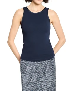 Shirts & Tops|Shirts & Tops|NIC+ZOE Trimmed Perfect Knit Ribbed Tank Dark Indigo