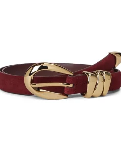 Madewell Triple Metal Keeper Belt: Suede Cabernet Best