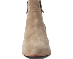 Johnston & Murphy Trista Double Zip Bootie Taupe Suede