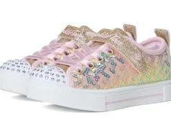 SKECHERS KIDS Twinkle Sparks - Sequin Party (Little Kid) Gold/Pink