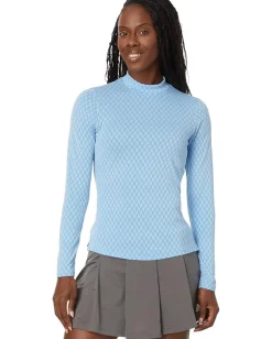 Women adidas Golf Ultimate365 Heat.Rdy Mock Long Sleeve Golf Polo Shirt