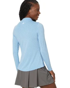 Women adidas Golf Ultimate365 Heat.Rdy Mock Long Sleeve Golf Polo Shirt