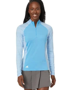 adidas Golf Activewear|Shirts & Tops<Ultimate365 Mock Quarter Zip Golf Pullover Semi Blast Blue
