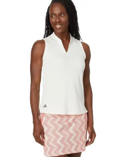 Activewear|Shirts & Tops|adidas Golf Ultimate365 Textured Sleeveless Polo Ivory