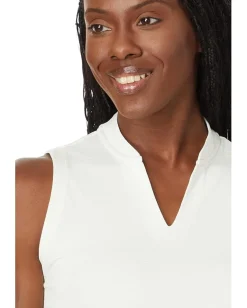 Activewear|Shirts & Tops|adidas Golf Ultimate365 Textured Sleeveless Polo Ivory