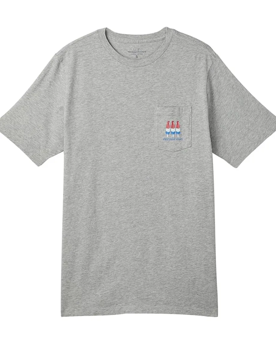 Vineyard Vines Kids Usa Popsicle Flag Short Sleeve Tee (toddler/Little Kids/Big Kids) Grey Heather