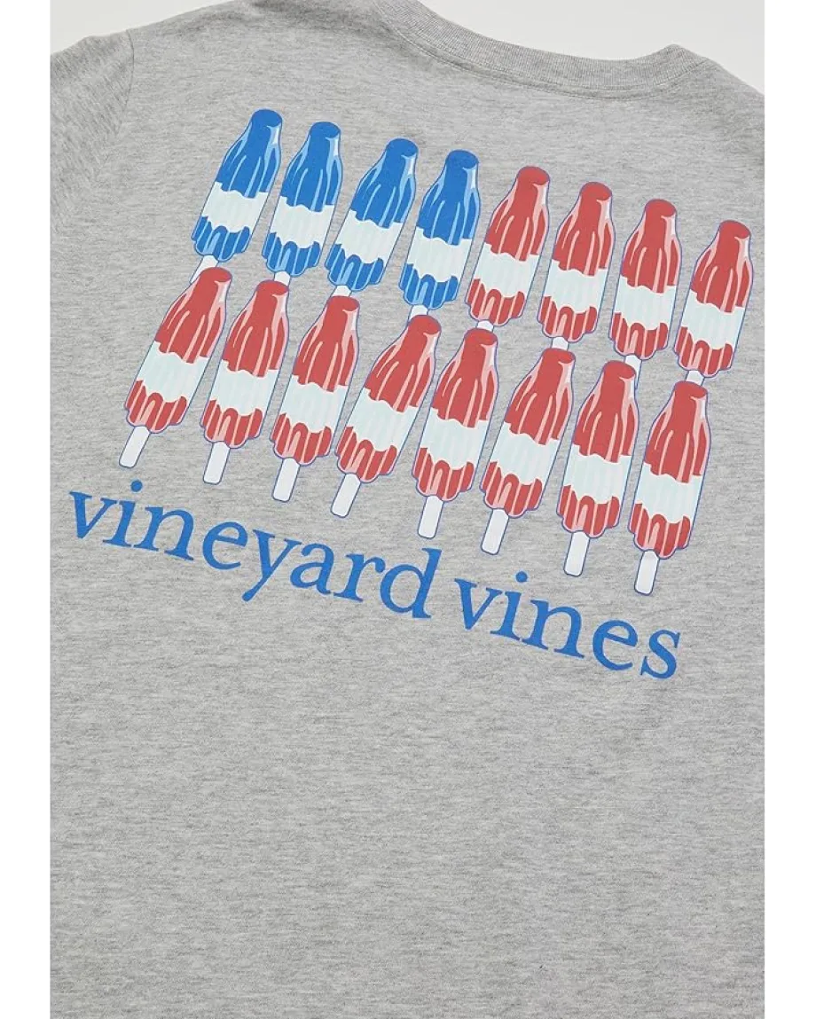 Vineyard Vines Kids Usa Popsicle Flag Short Sleeve Tee (toddler/Little Kids/Big Kids) Grey Heather
