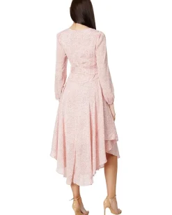 Women Vince Camuto V Neck Tie Waist Maxi Dress- L