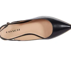 COACH Flats<Vae Skimmer Black Smooth Leather