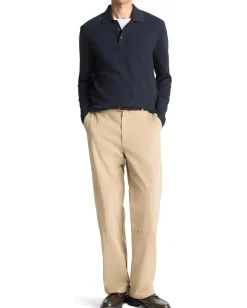 Vince Variegated Texture Long Sleeve Polo