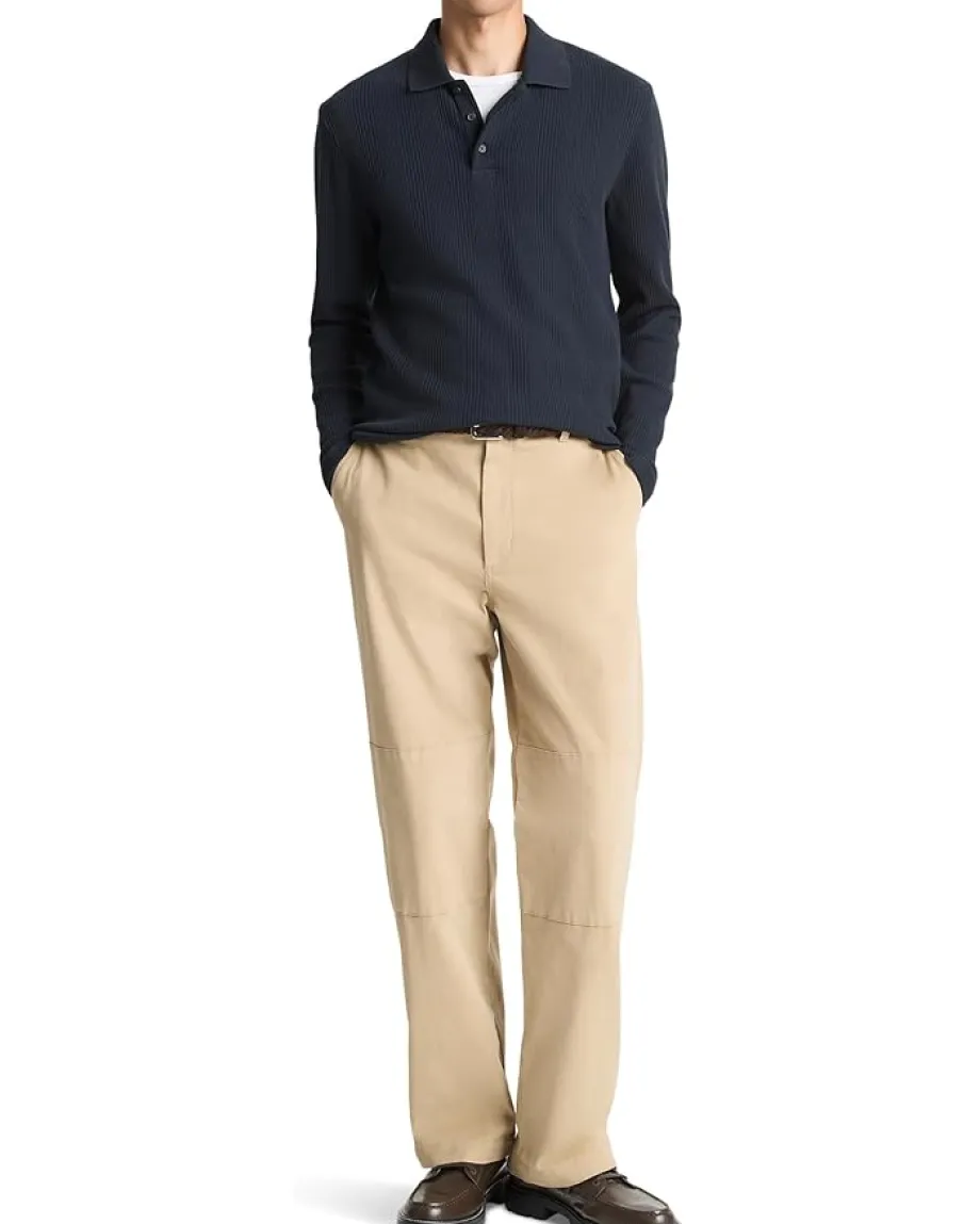Vince Variegated Texture Long Sleeve Polo