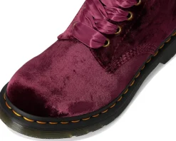 Boots|Boots|Dr. Martens Vegan 1460 Pascal Velvet Lace-Up Boots Cherry Red