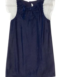 Janie and Jack Velvet Dress (Toddler/Little Kids/Big Kids) Dark Blue