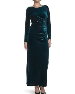 Women Calvin Klein Velvet Long Sleeve Maxi