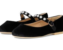 Shoes|Janie and Jack Velvet Pearl Flats (Toddler/Little Kid/Big Kid) Multicolor
