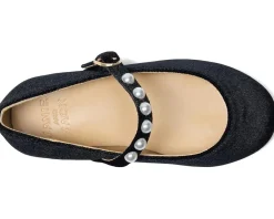 Shoes|Janie and Jack Velvet Pearl Flats (Toddler/Little Kid/Big Kid) Multicolor