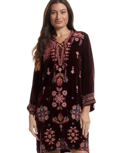 Johnny Was Velvet Tie Front Kimono Dress- Brandi Blackberry Clearance