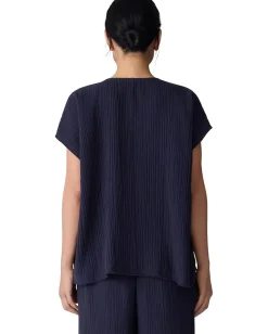 Eileen Fisher Shirts & Tops|Shirts & Tops<V-Neck Square Top Blue Bird