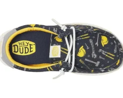 Shoes|Hey Dude Kids Wally Construction (Toddler) Navy/Multi