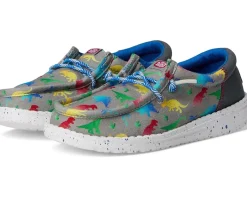 Shoes|Hey Dude Kids Wally Funk Dinomite (Little Kid/Big Kid) Grey/Multi