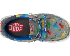 Shoes|Hey Dude Kids Wally Funk Dinomite (Little Kid/Big Kid) Grey/Multi