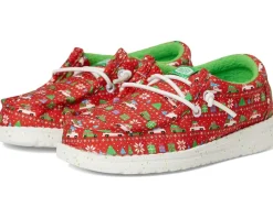 Shoes|Hey Dude Kids Wally Holiday Sweater (Toddler) Red/Green