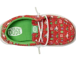Shoes|Hey Dude Kids Wally Holiday Sweater (Toddler) Red/Green