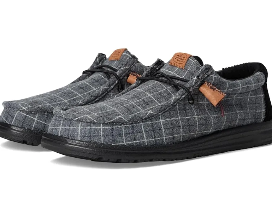 Loafers|Loafers|Hey Dude Wally Plaid Corduroy Black/Multi