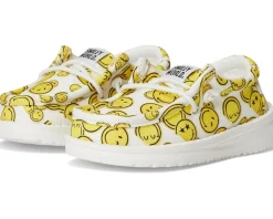 Shoes|Hey Dude Kids Wally Smiley (Toddler) White/Yellow