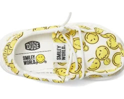 Shoes|Hey Dude Kids Wally Smiley (Toddler) White/Yellow