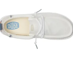 Shoes|Hey Dude Kids Wally Summer Linen (Little Kid/Big Kid) White/Stone Grey