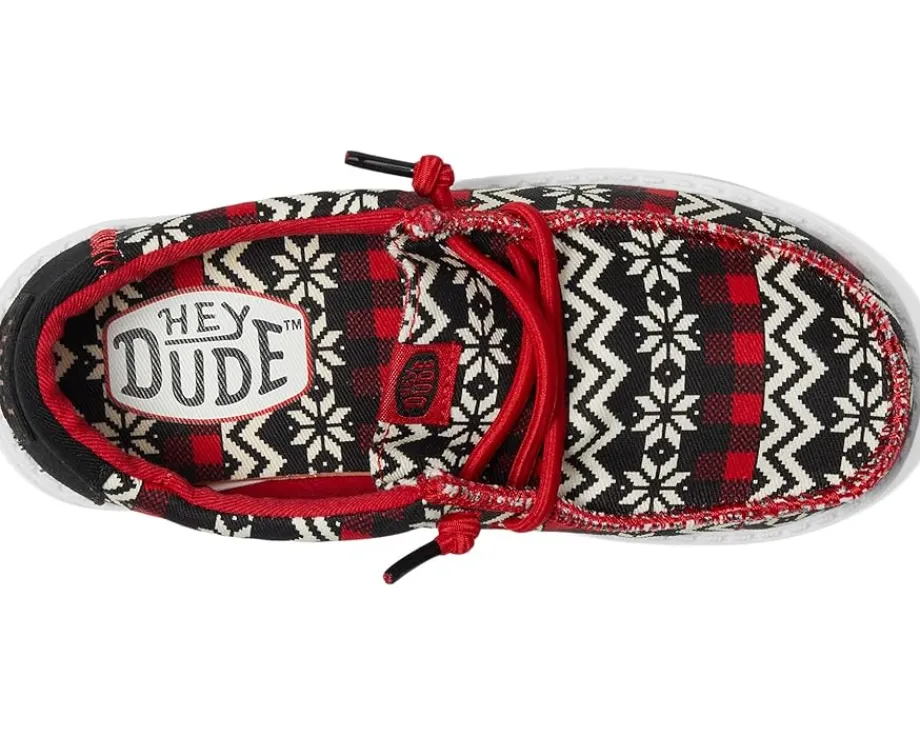 Hey Dude Kids Wally Ugly Sweater (Toddler) Black/Red Hot