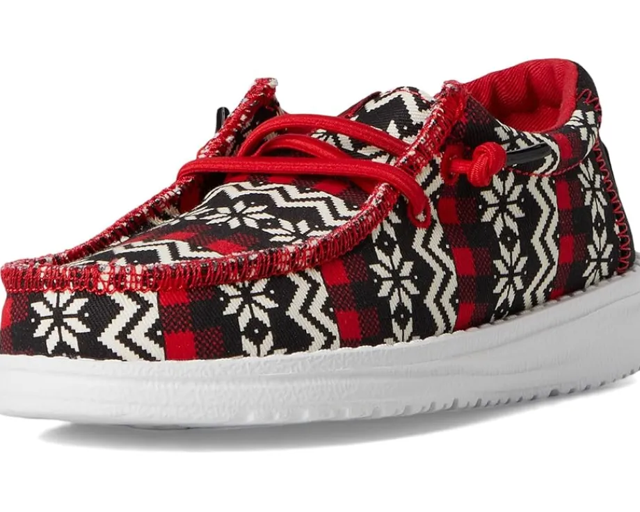 Hey Dude Kids Wally Ugly Sweater (Toddler) Black/Red Hot