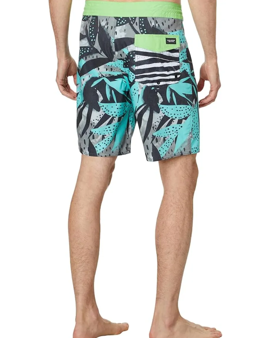 Activewear|Board Shorts|Volcom Waterside Floral Stoney 19 Dusty Aqua