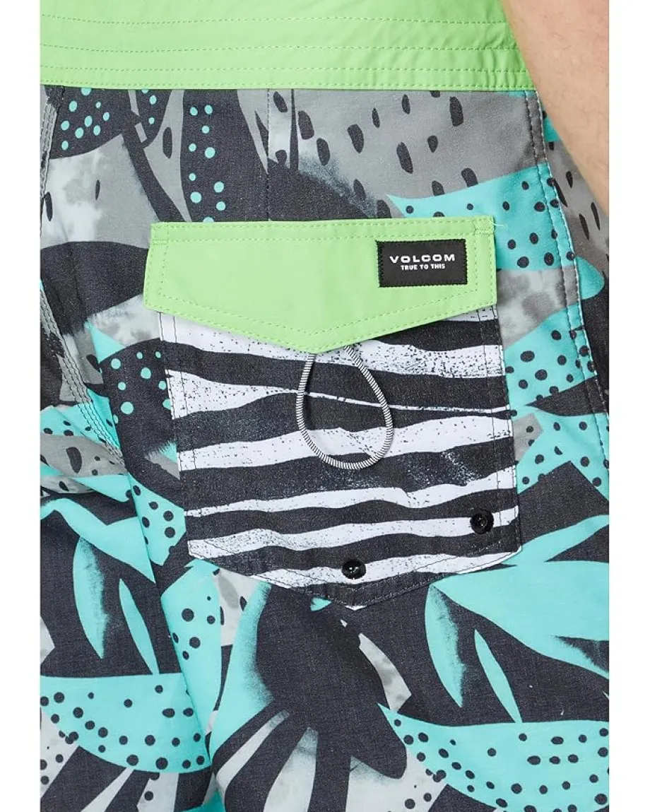 Activewear|Board Shorts|Volcom Waterside Floral Stoney 19 Dusty Aqua