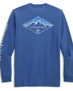 Activewear|T-Shirts|Vineyard Vines Winter Scene Logo Long Sleeve Tee Moonshine