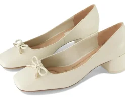 Women Franco Sarto Women's Natalia Square Toe Block Heel Pumps with Bow