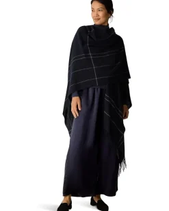 Accessories|Eileen Fisher Wool Twill Graph Serape Ink