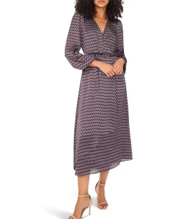 Women Vince Camuto Wrap Front Bubble Sleeve Maxi